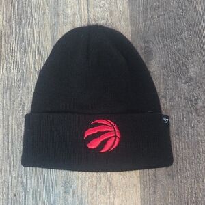 47 Black and Red Toronto Raptors Beanie